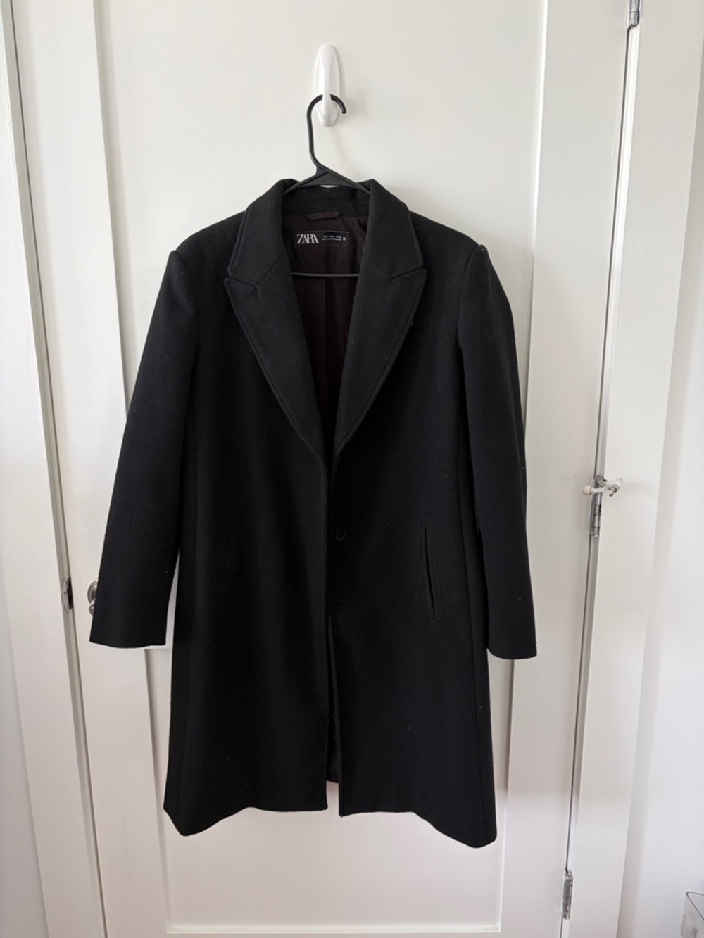 Zara Black Wool-Blend Peacoat